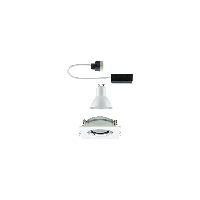 Spot încastrabil Nova Plus IP65 pătrat orientabil 1x6W 230V 4000K GU10 51mm alb mat-crom [5]