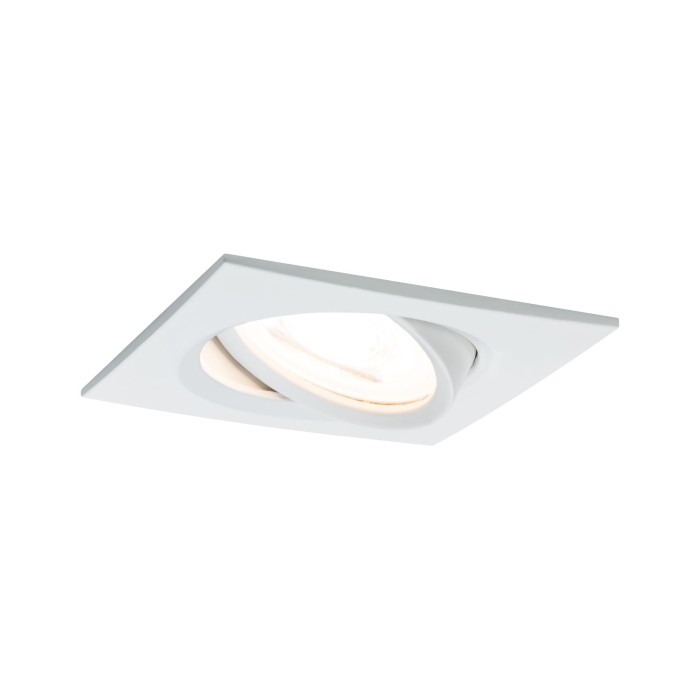 Spot încastrabil Nova pătrat, orientabil LED 1x6,5W 230V GU10 51mm alb, flux luminos variabil în 3 pași [1]