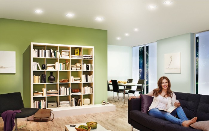 Spot încastrabil Nova pătrat, orientabil LED 1x6,5W 230V GU10 51mm alb, flux luminos variabil în 3 pași [2]