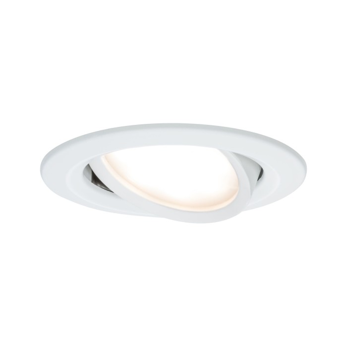 Spot încastrabil Nova rotund orientabil LED IP44 1x6,5W 230V GU10 51mm alb, flux luminos variabil în 3 pași [1]