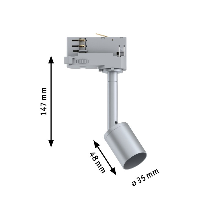 Spot Purell pentru șină Paulmann ProRail3, GU10, max. 10W, cu flux luminos variabil, 230V, argintiu-crom [2]