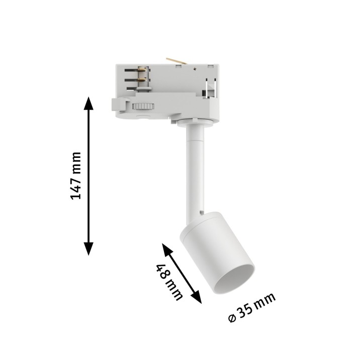 Spot Purell pentru șină Paulmann ProRail3, GU10, max. 10W, cu flux luminos variabil, 230V, alb [2]