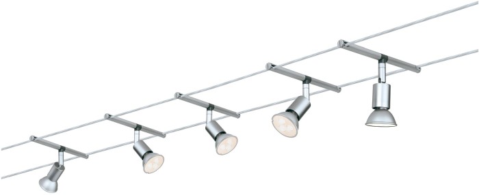 Spot Spice Salt pe cablu max 5x10W GU5,3 crom mat 230/12V 80VA metal [2]
