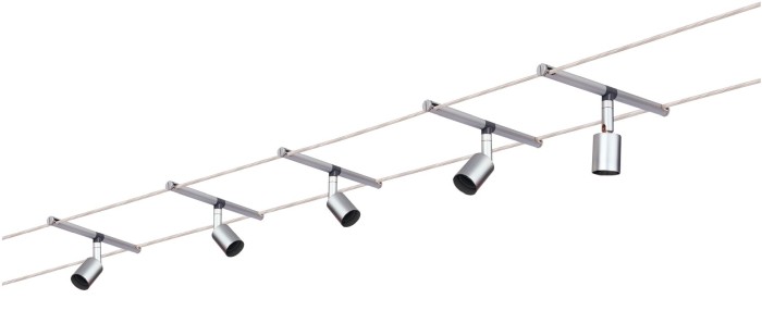 Spot Spice Salt pe cablu max 5x10W GU5,3 crom mat 230/12V 80VA metal [3]
