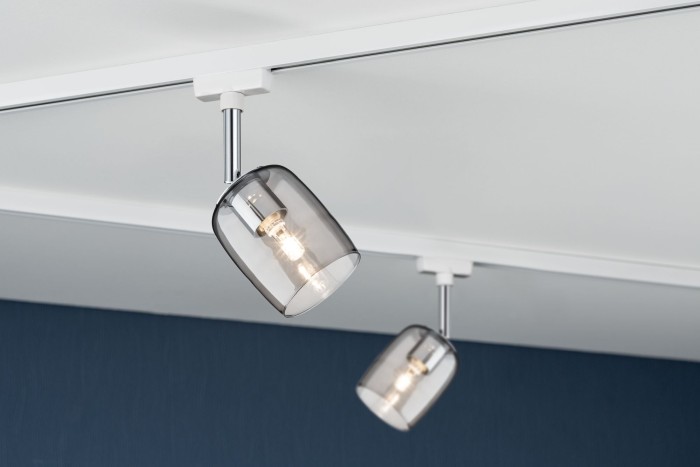 Spot URail Blossom max. 1x10W G9 alb/sticlă afumată transparent 230V metal/sticlă [3]