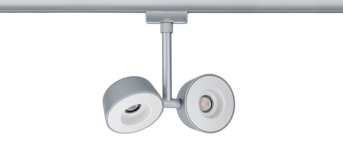 Spot Urail Double Pellet 2x4W crom mat/alb 230V metal/plastic, cu flux luminos variabil [4]