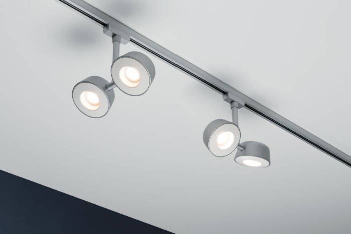 Spot Urail Double Pellet 2x4W crom mat/alb 230V metal/plastic, cu flux luminos variabil [5]