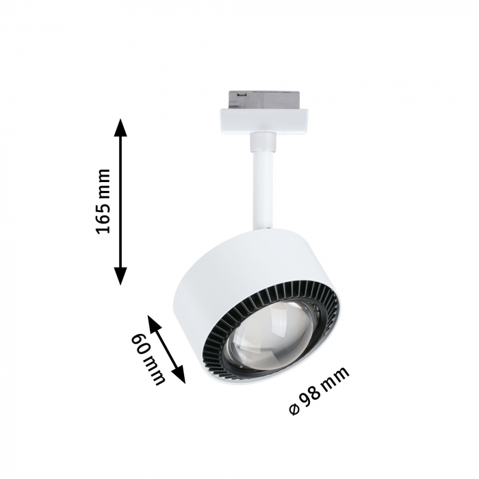 Spot URail LED Aldan, 470lm, 8W, 3000K, 230V, alb Signal, flux luminos variabil [6]