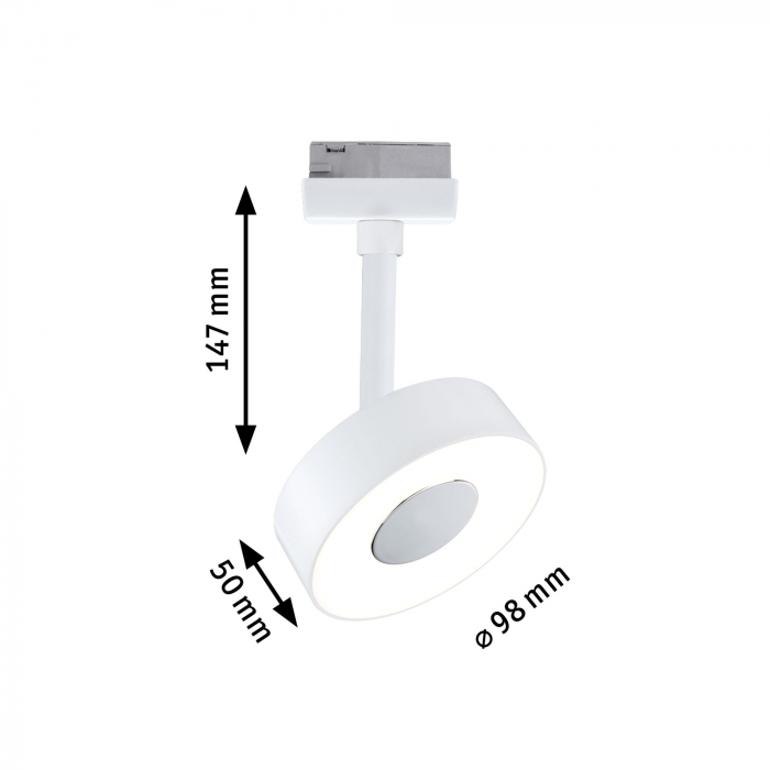 Spot URail LED Circle 210lm, 5W, 3000K, 230V, alb Signal, flux luminos variabil în 3 pași [6]
