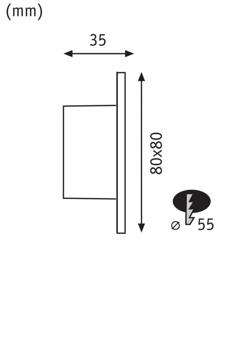 Spot vertical LED Tsaro, 80x36mm, 1W, 80lm, 230V, 2700K, alb mat, Follower [8]