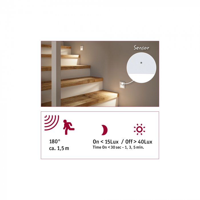 Spot vertical LED Tsaro, 80x36mm, 1W, 80lm, 230V, 2700K, alb mat, Leader [8]