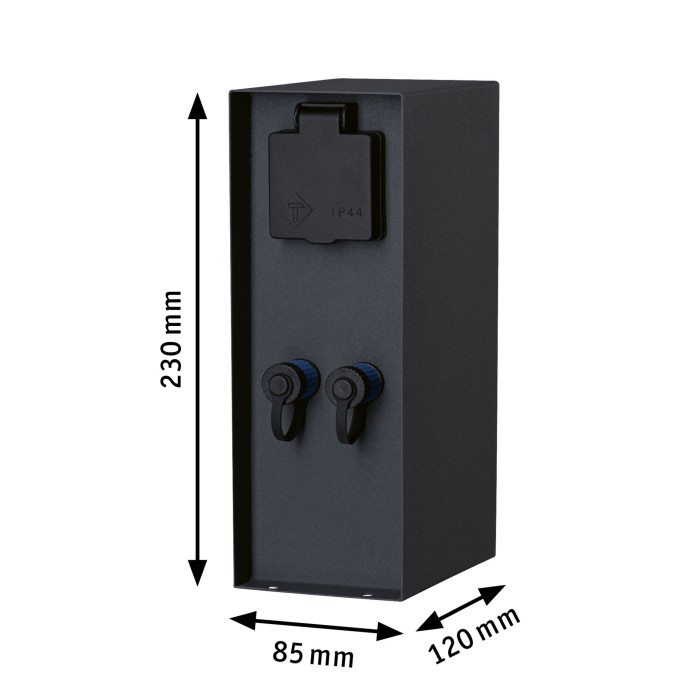Stâlp RIO Plug & Shine IP44 cu două mufe si o priză, putere maximă pe mufe de 75W [5]