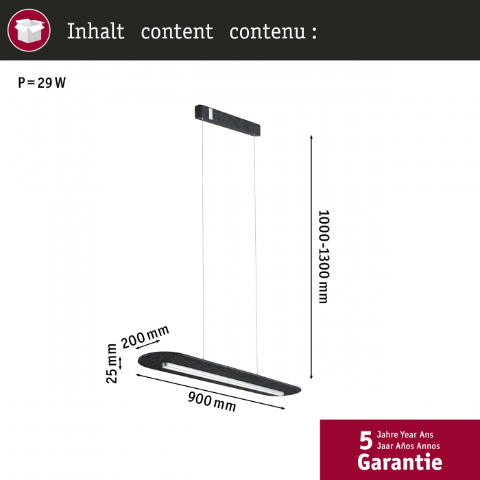 Suspensie LED Tulga, 27W, 2700K, 1800lm, antracit, cu flux luminos variabil în 3 pași [7]