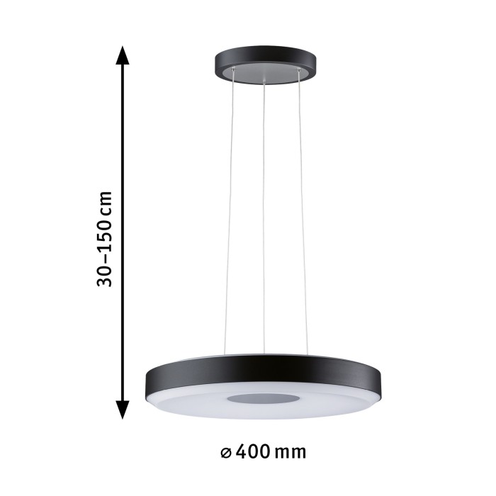 Suspensie Pane II, 22W, negru-gri, cu flux luminos variabil în 3 pași [5]