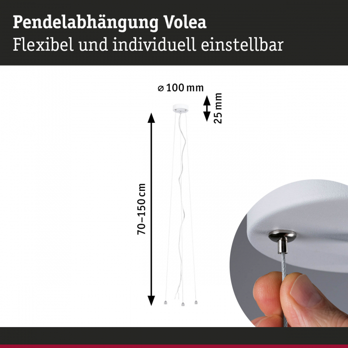 Suspensie pentru plafonieră Volea, alb-argintiu [7]