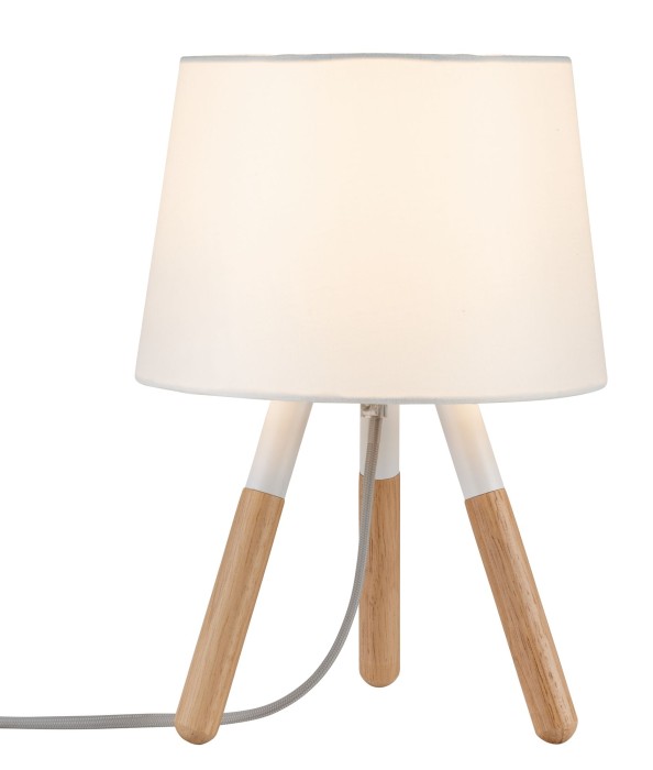 Veioză Neordic Berit max.1x20W E27 alb/lemn 230V textil/lemn/metal   [2]
