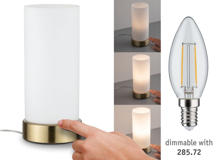Veioză Pinja max.1x20W E14 alb/alamă 230V metal/sticlă [2]