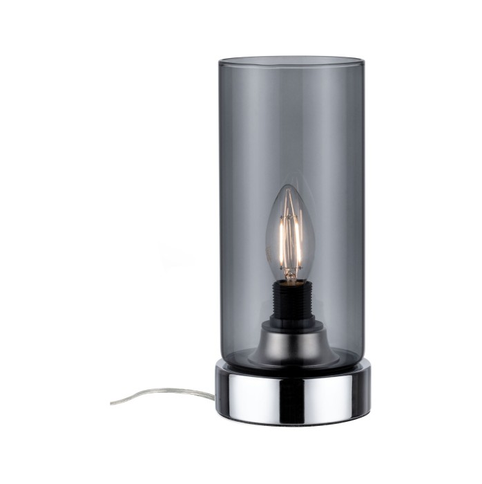 Veioză Pinja max.1x20W E14 crom/sticlă fumurie 230V metal/sticlă [3]