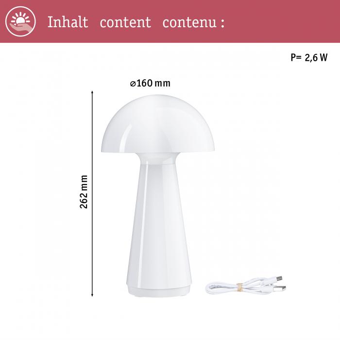 Veioză cu acumulatori Onzo, IP44, 2700K, alb, cu flux luminos variabil în 3 pași [3]