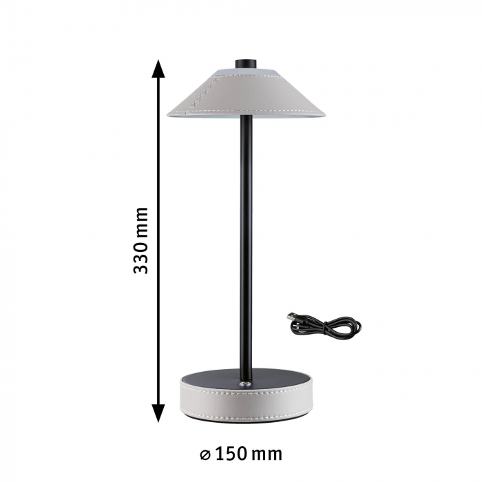 Veioză portabilă Pellini, White Switch, 300lm, 2W, Bej-negru mat [2]