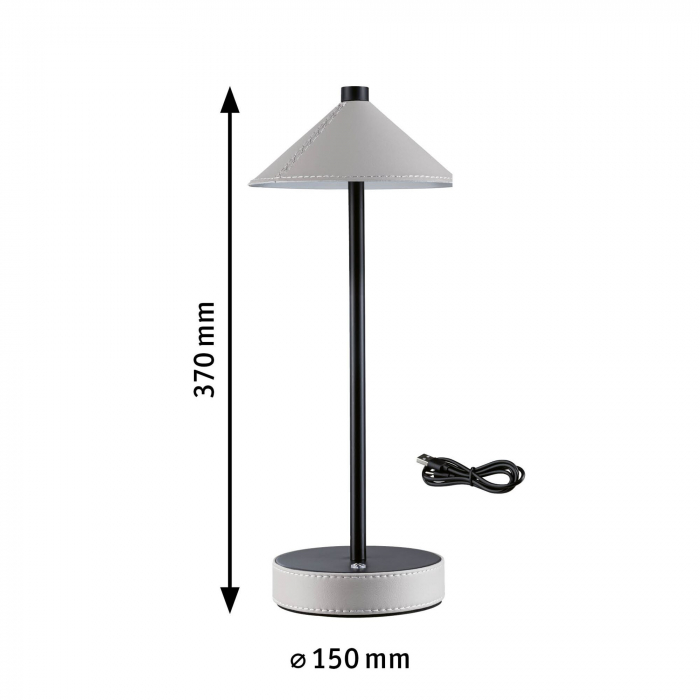 Veioză portabilă Pellini, White Switch, 300lm, 2W, Negru mat-Bej [2]