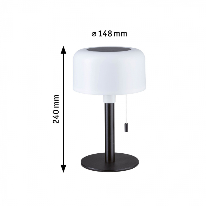 Veioză portabilă solară Bartja, IP44, negru, 2700K [7]
