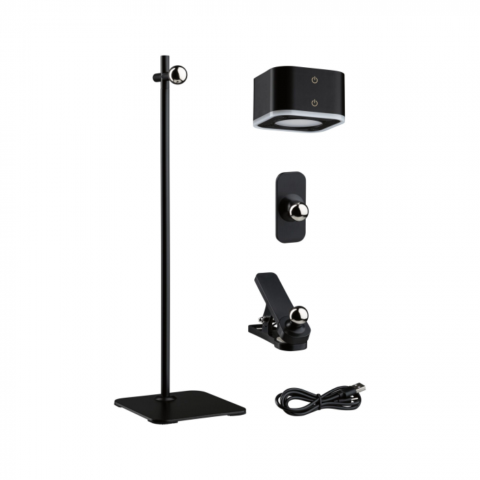 Veioză portabilă Varia,  White Switch, 250lm / 60lm, 1,6 / 0,4W negru [2]