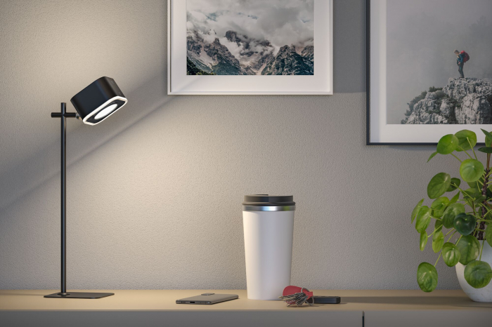 Veioză portabilă Varia,  White Switch, 250lm / 60lm, 1,6 / 0,4W negru [10]