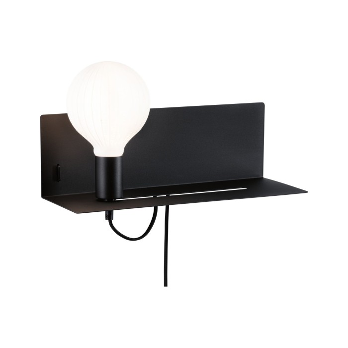 Wall luminaire Devara USB C   E27   230V max. 40W dimmable Black matt [3]