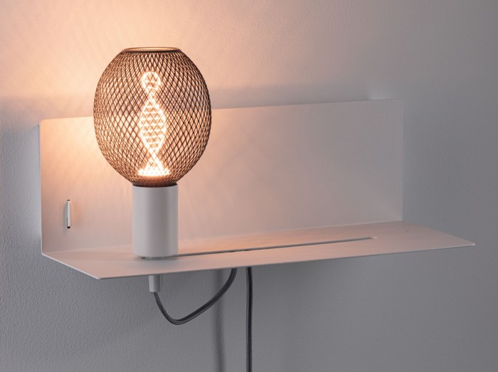 Wall luminaire Devara USB C   E27   230V max. 40W dimmable Matt white [5]