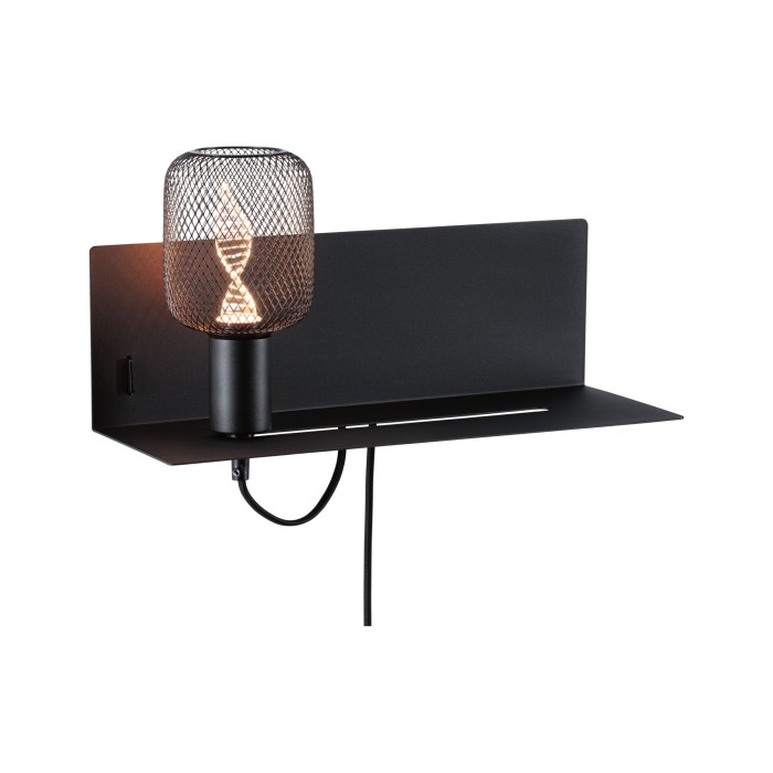 Wall luminaire Devara USB C   E27   230V max. 40W dimmable Black matt [7]