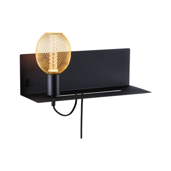 Wall luminaire Devara USB C   E27   230V max. 40W dimmable Black matt [4]