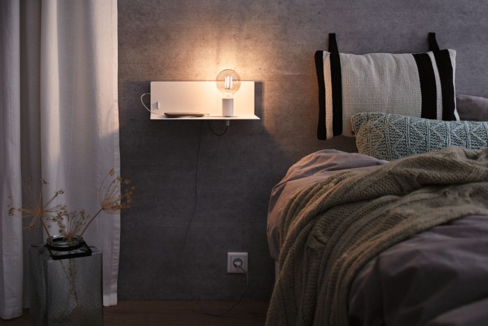 Wall luminaire Devara USB C   E27   230V max. 40W dimmable Matt white [9]