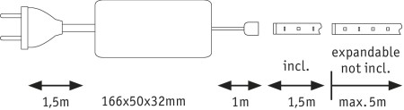 Set bandă MaxLED 1000 bază 1,5m cu lumină caldă 20W 230/24V 60VA [5]