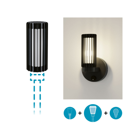 Abajur ModuShine Ferina, IP44, cilindru, antracit [1]