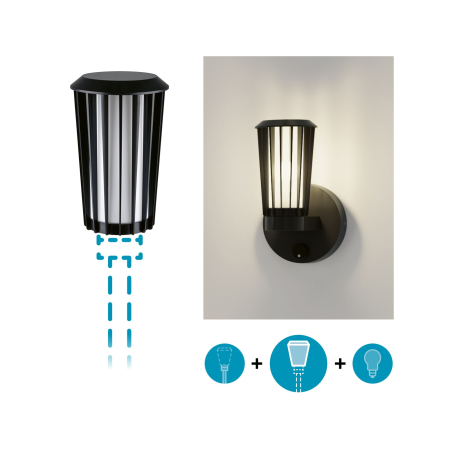 Abajur ModuShine Trivana, IP44, cilindru, antracit [1]