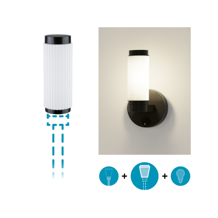 Abajur ModuShine Zerava, IP44, cilindru, antracit, clar [2]