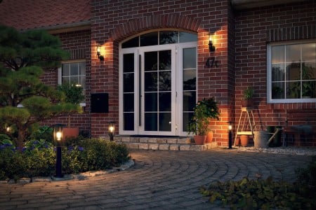 Aplică de exterior Classic 230V IP44 E27, metal-sticlă [4]