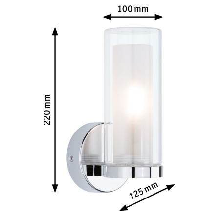 Aplică de baie Luena, IP44, E14, 230V, max. 20W, crom-sticlă [3]
