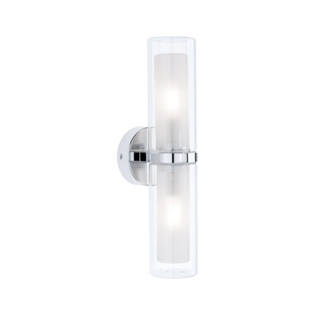 Iluminat de baie - Aplică de baie Luena, IP44, E14, 230V, max. 2x20W, crom-sticlă