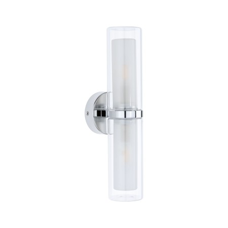 Aplică de baie Luena, IP44, E14, 230V, max. 2x20W, crom-sticlă [1]