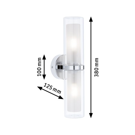 Aplică de baie Luena, IP44, E14, 230V, max. 2x20W, crom-sticlă [4]