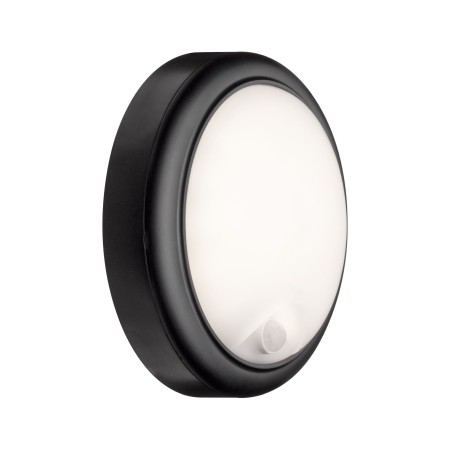 Aplice - Aplică de exterior 230V IP44 15W 3000K plastic, negru, cu senzor de mișcare