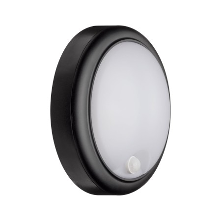 Aplică de exterior 230V IP44 15W 3000K plastic, negru, cu senzor de mișcare [1]