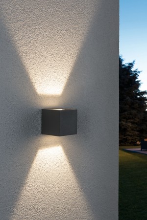 Aplică de exterior Cybo LED 2x3W 230V IP65 80x80mm gri aluminiu [2]