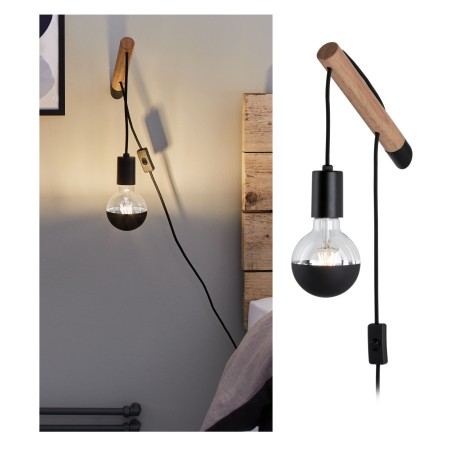 Aplice - Aplică de pat Kian max1x40W E27 lemn/negru lemn/metal