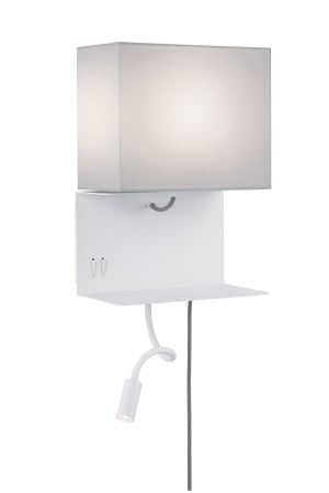 Aplică de pat Merani LED max 1x40W/2,5W E27 gri/alb 230V material textil/metal cu priză USB [1]