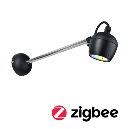 Iluminat exterior - Aplică Kikolo LED de exterior, Smart Home Zigbee, RGBW, IP65, 90mm, RGBW+, 6,2W, 440lm, 230V, antracit