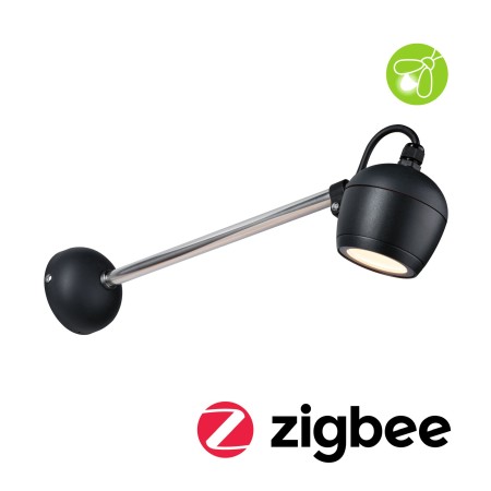 Iluminat exterior - Aplică Kikolo LED de exterior, Smart Home Zigbee, "insect friendly", IP65, 90mm, 6,2W, 400lm, 230V, 80°, antracit, cu temperatură de culoare variabilă