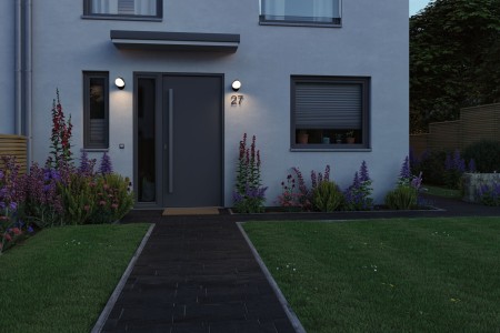 Aplică LED de exterior Batona, IP44, 137x110mm, 3000K, 12W, 1000lm, 230V, antracit [1]